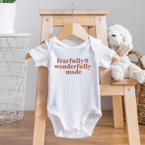 Oatmeal Onesie - Fearfully & Wonderfully Made 3-6 Months