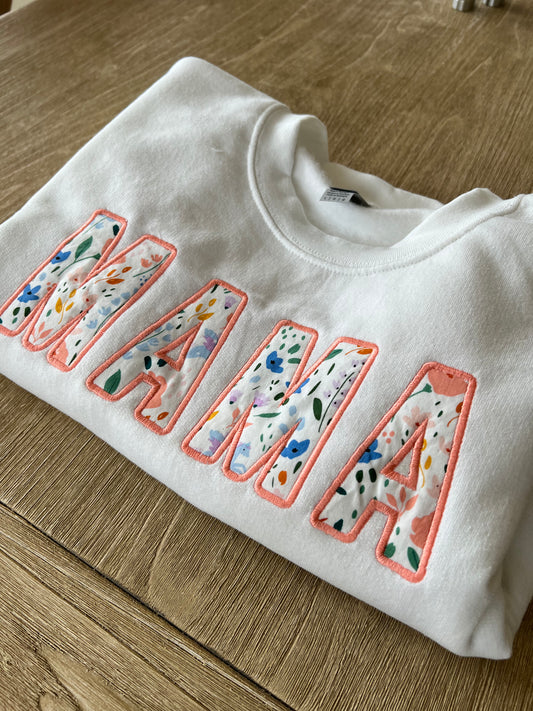 Delicate Font - MAMA Embroidered Sweatshirt