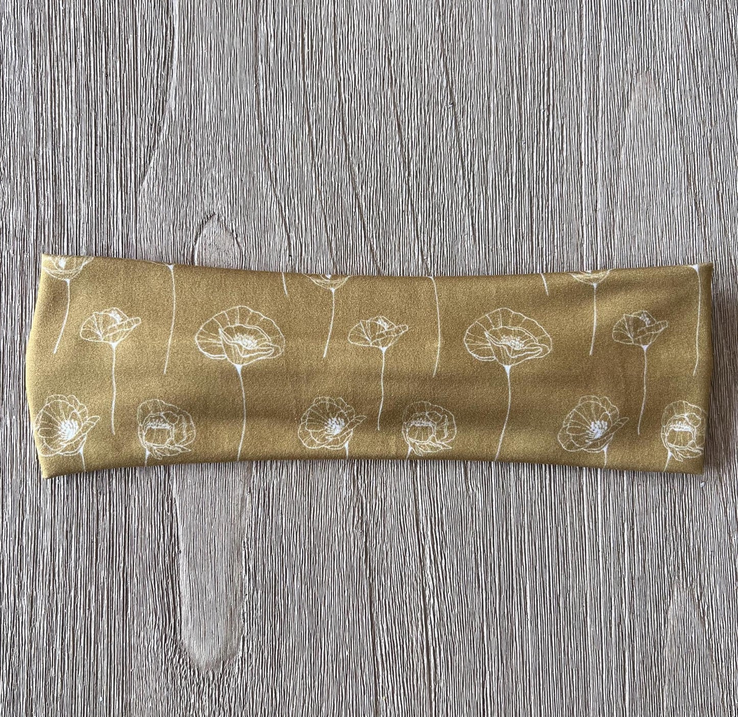 Modern Flat Headband - Poppies In Mustard