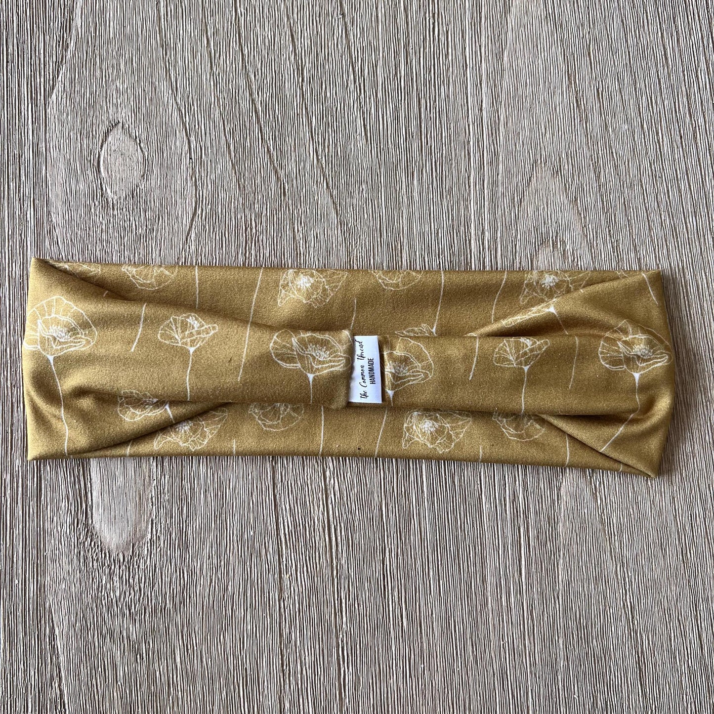 Modern Flat Headband - Poppies In Mustard