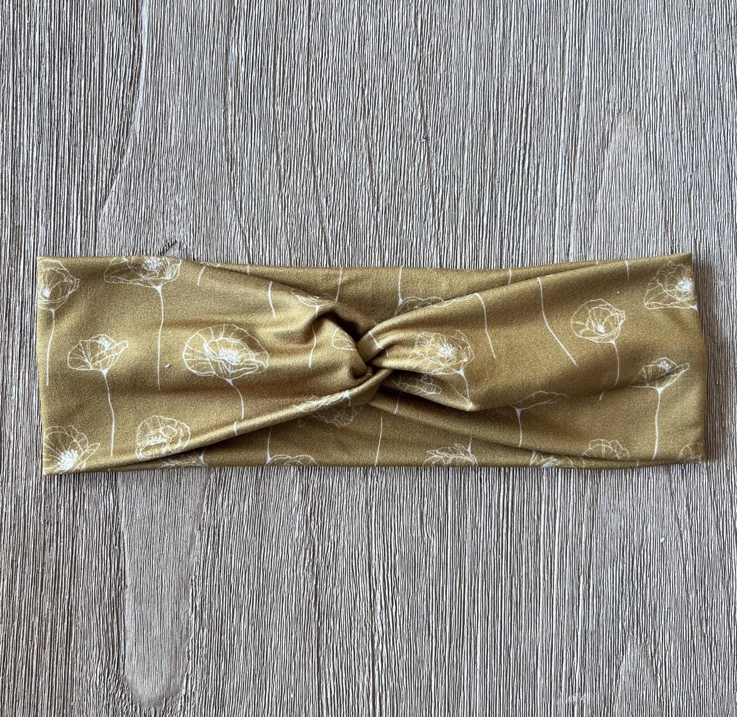 Twisted Knot Headband - Poppies In Mustard
