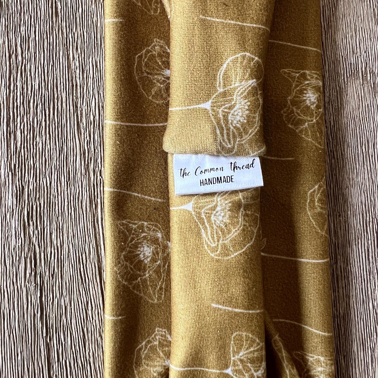 Modern Flat Headband - Poppies In Mustard