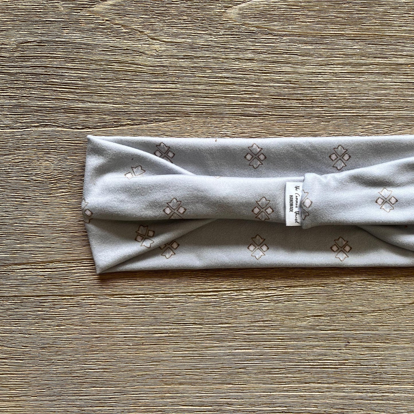 Modern Flat Headband - Gray Diamonds