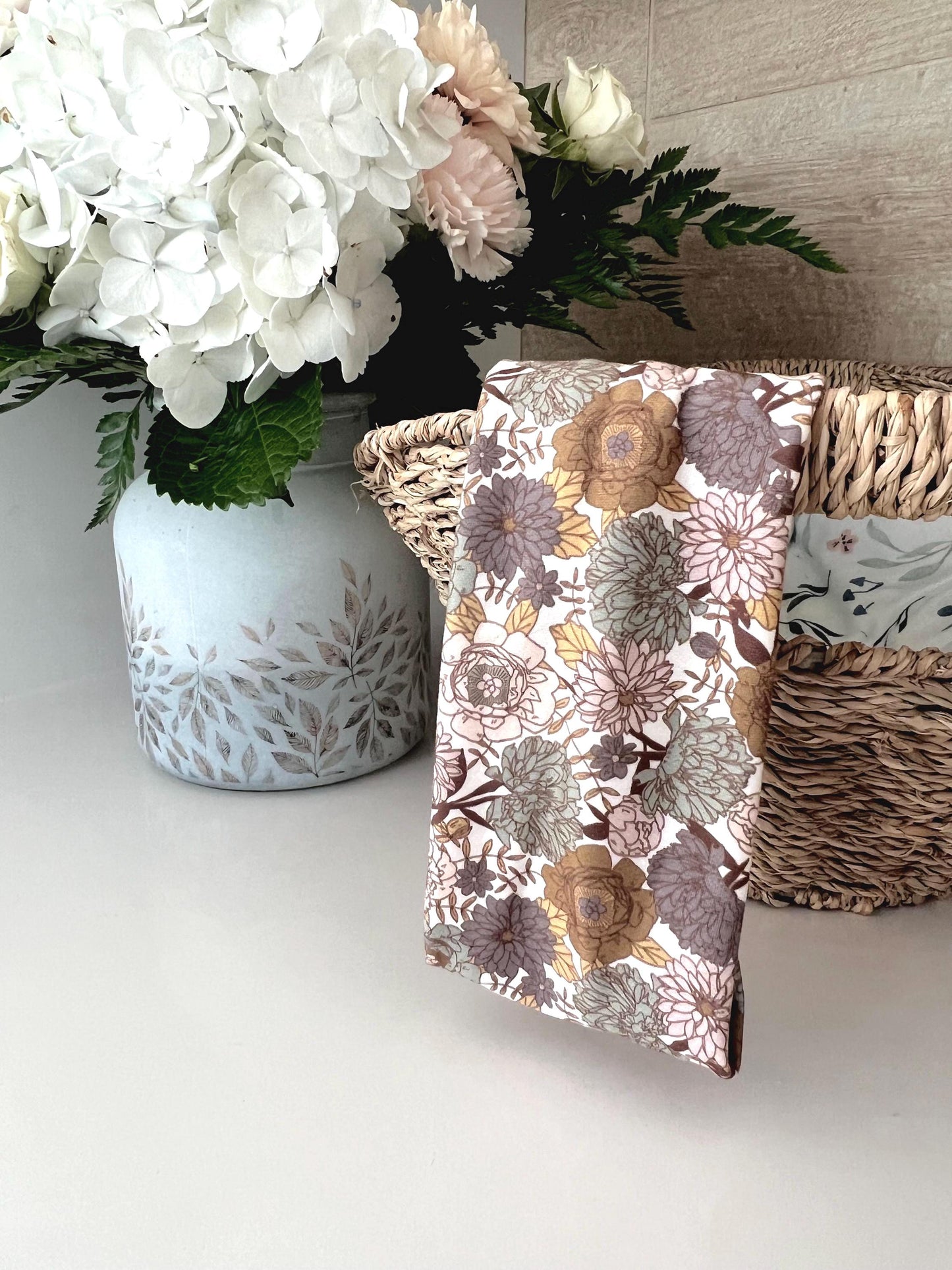 Modern Flat Headband - Autumn Plum Floral