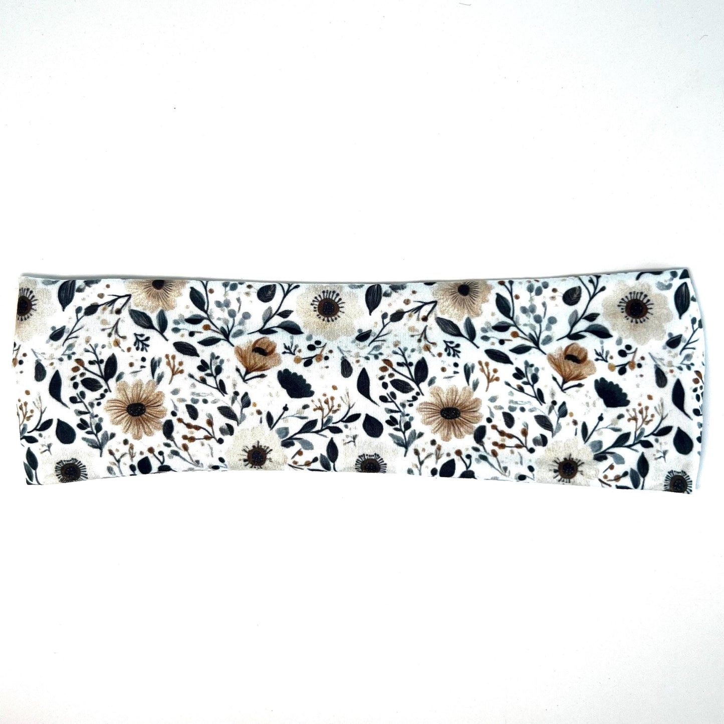 Modern Flat Headband - Beige Floral
