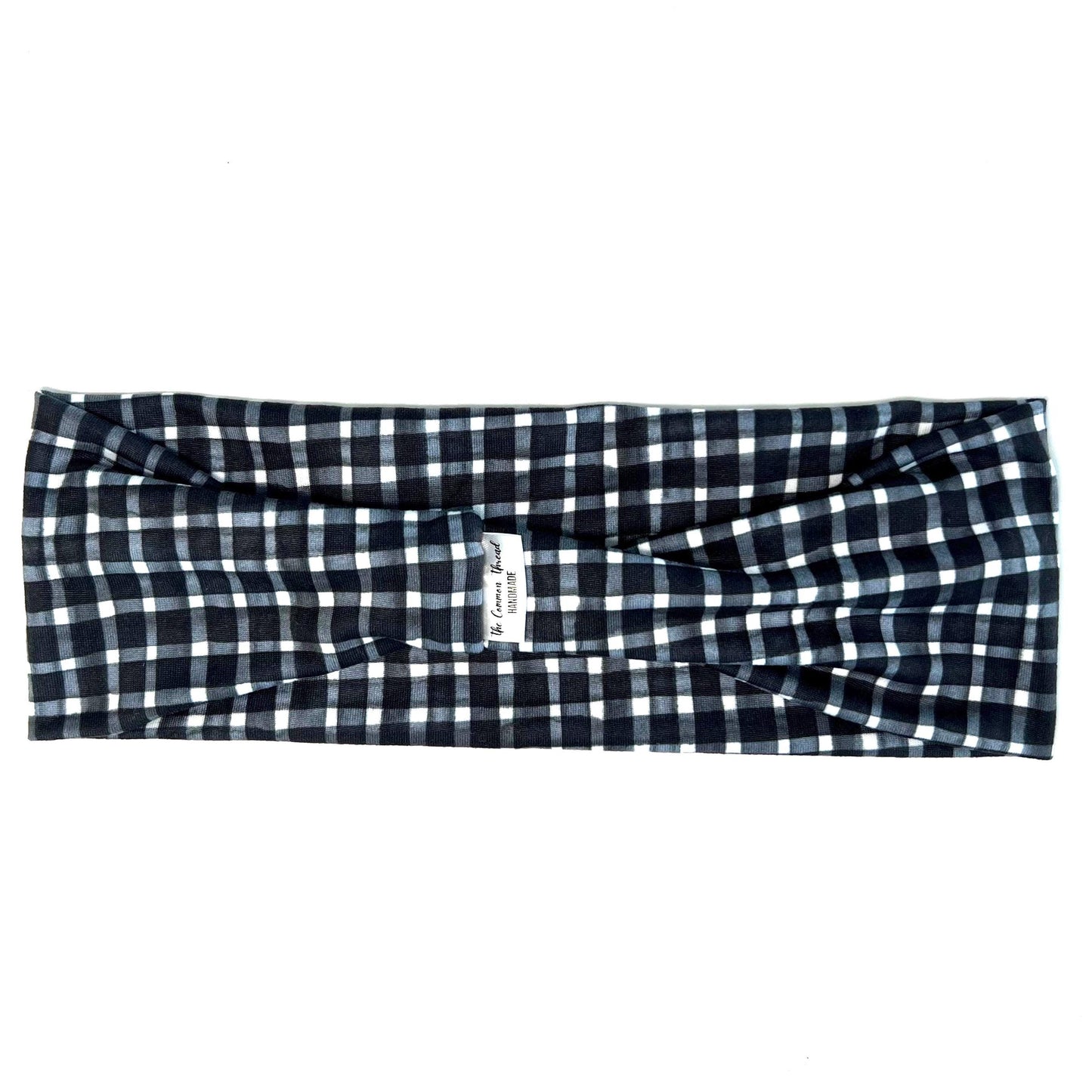 Modern Flat Headband - Black Checkered