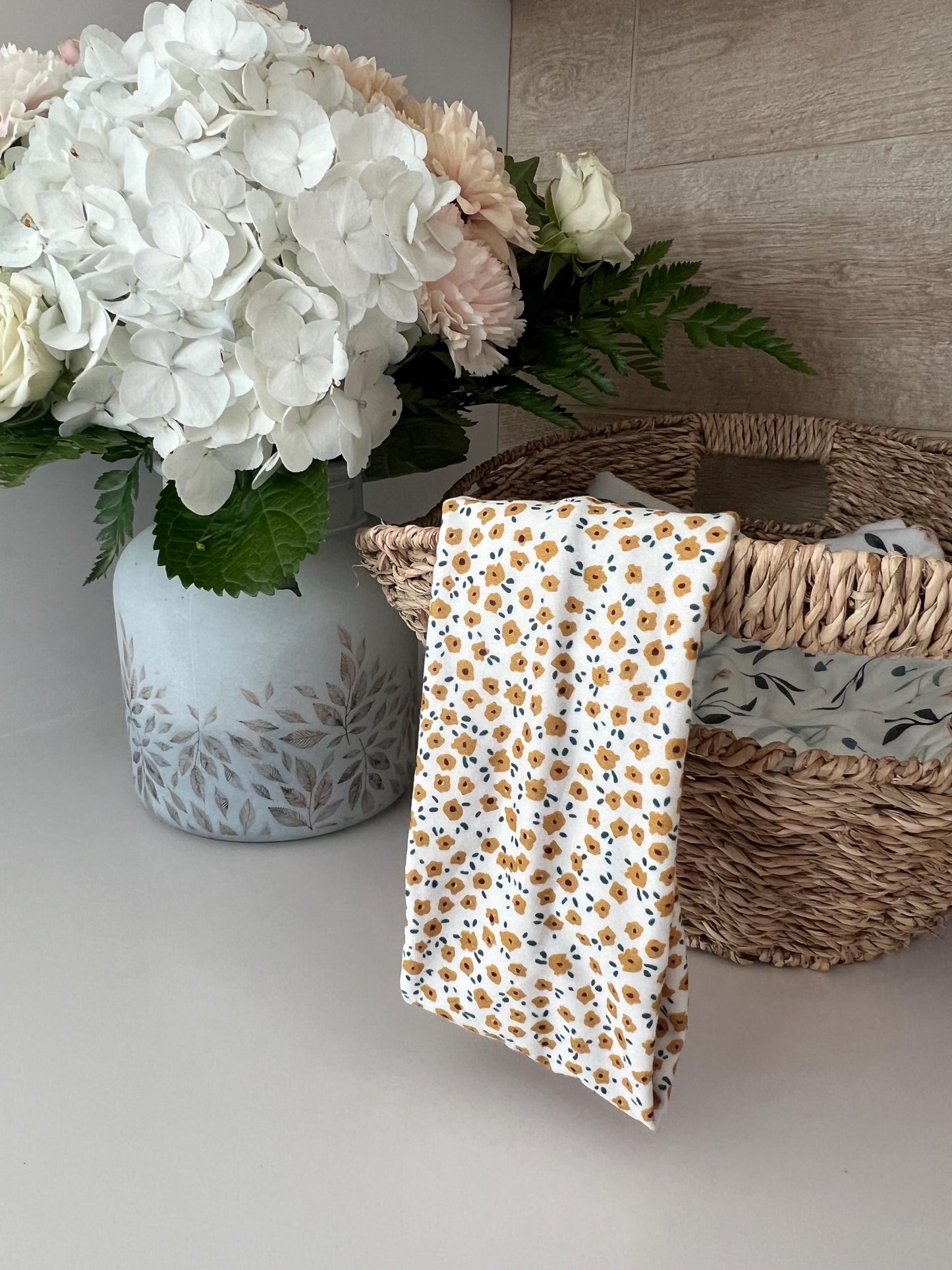 Twisted Knot Headband - Mustard Floral