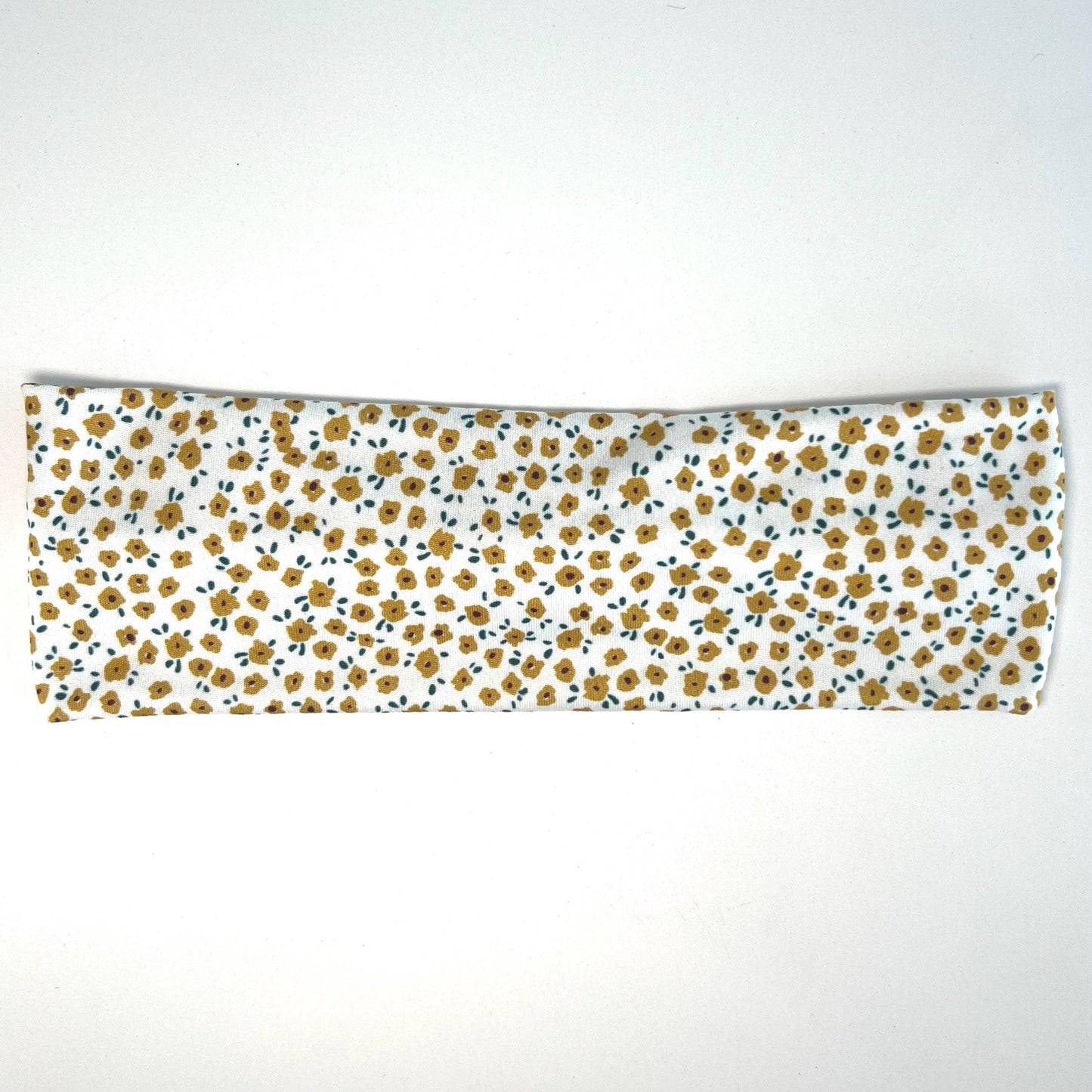Modern Flat Headband - Petite Mustard Floral