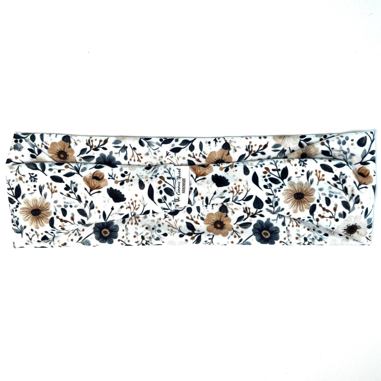 Modern Flat Headband - Beige Floral