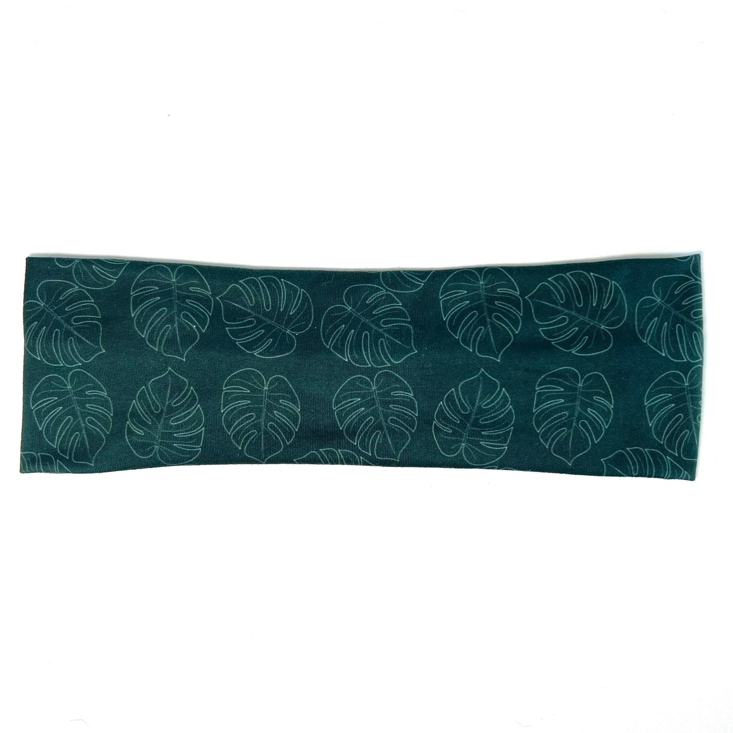 Modern Flat Headband - Monstera Green