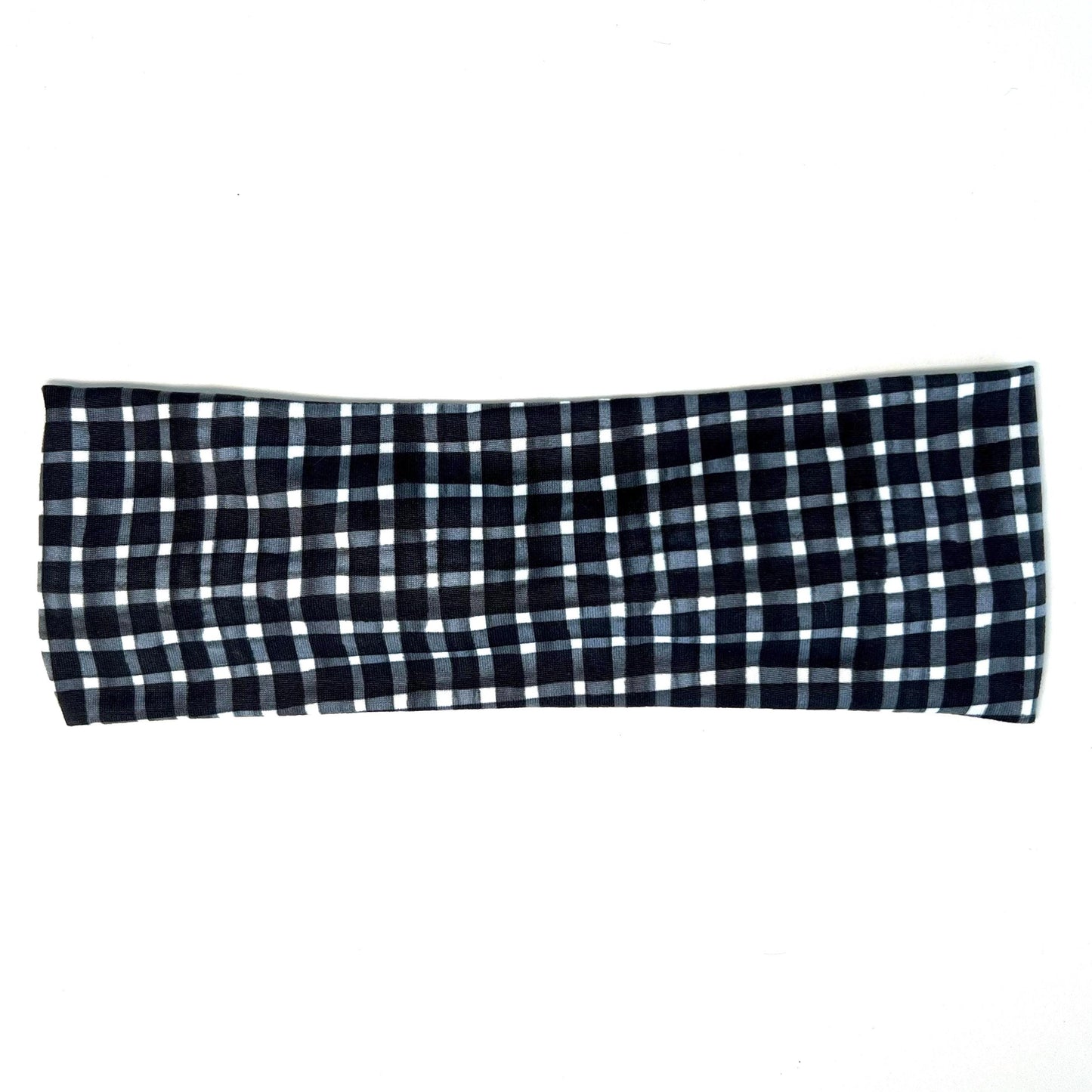 Modern Flat Headband - Black Checkered