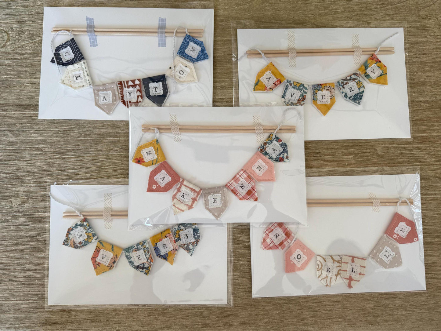 Personalized Floral Cake Topper Bunting: Handmade Birthday Party Decoration