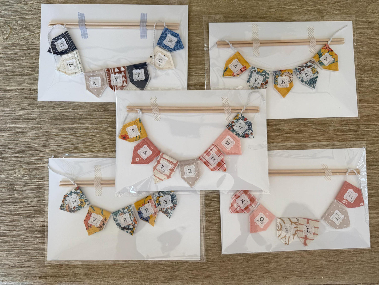 Personalized Floral Cake Topper Bunting: Handmade Birthday Party Decoration