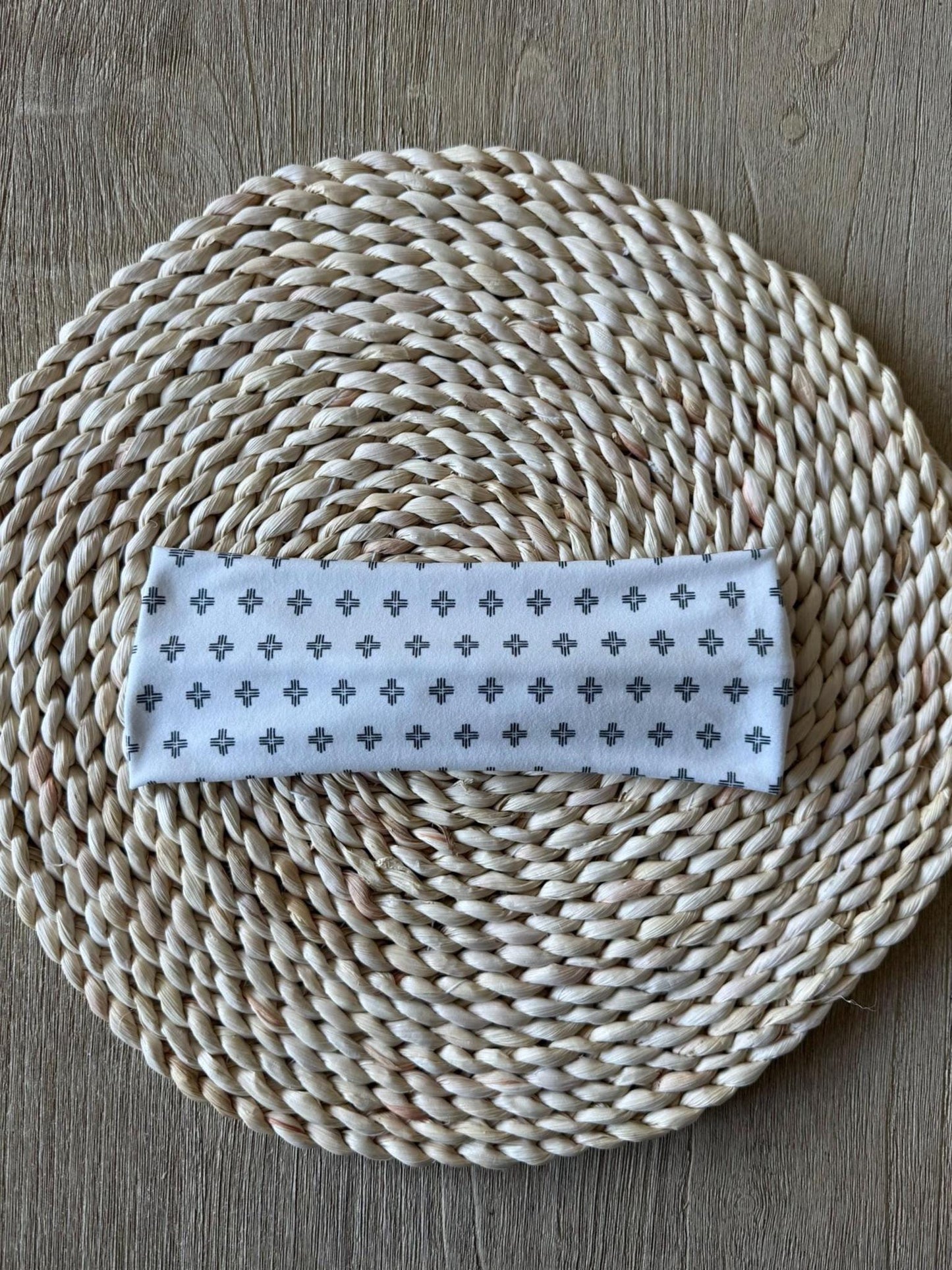 Stretchy, Buttery-Soft Headband - Black Crosses