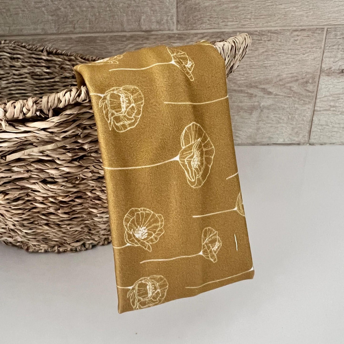 Modern Flat Headband - Poppies In Mustard