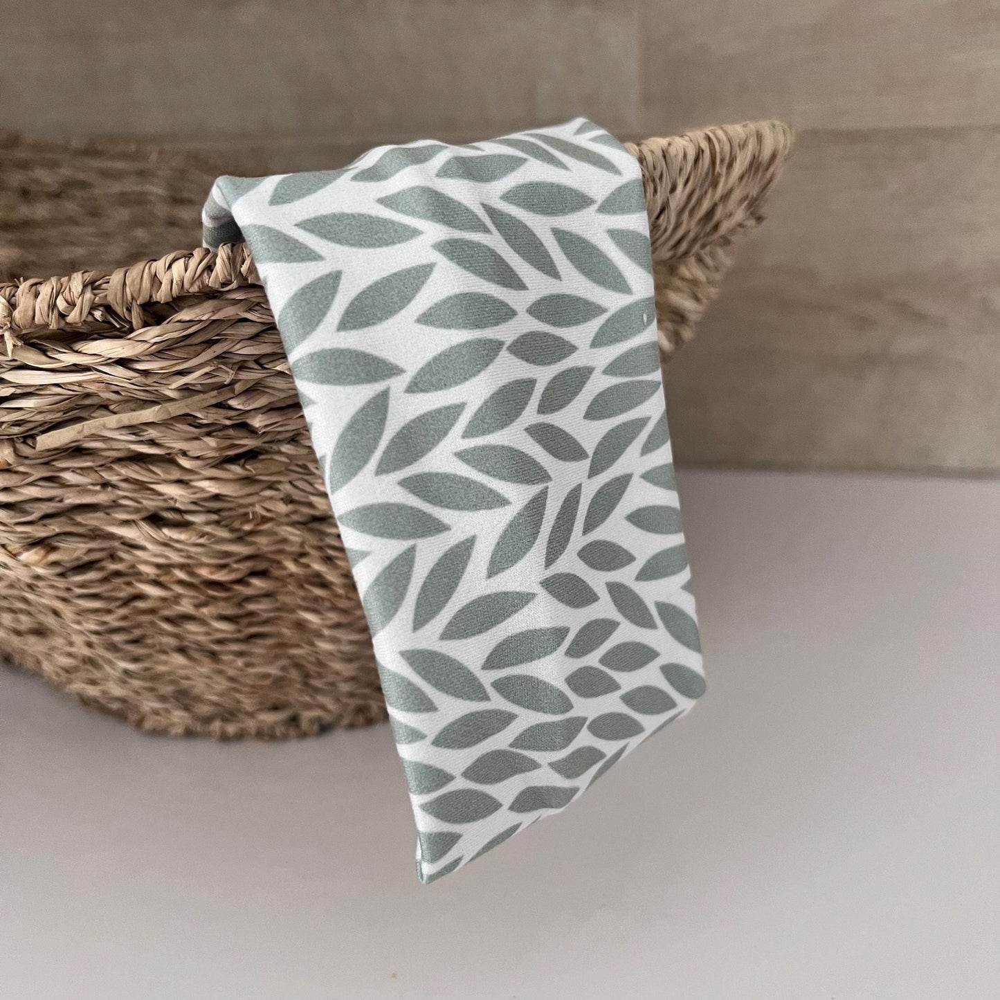 Modern Flat Headband - Sage Green Leaves