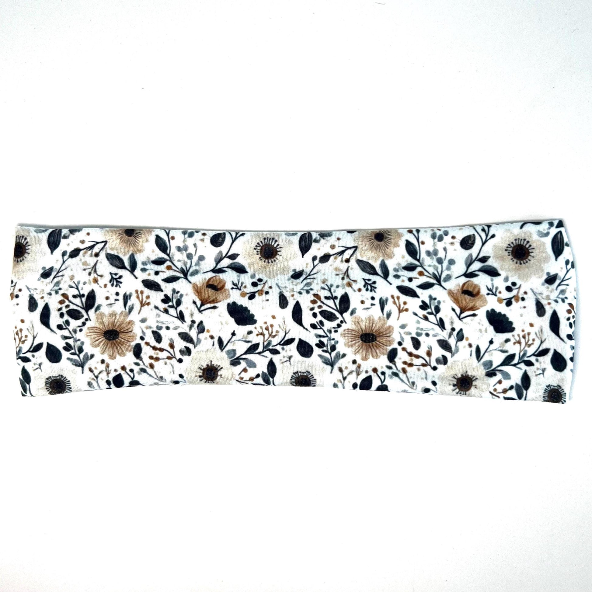 Modern Flat Headband - Beige Floral
