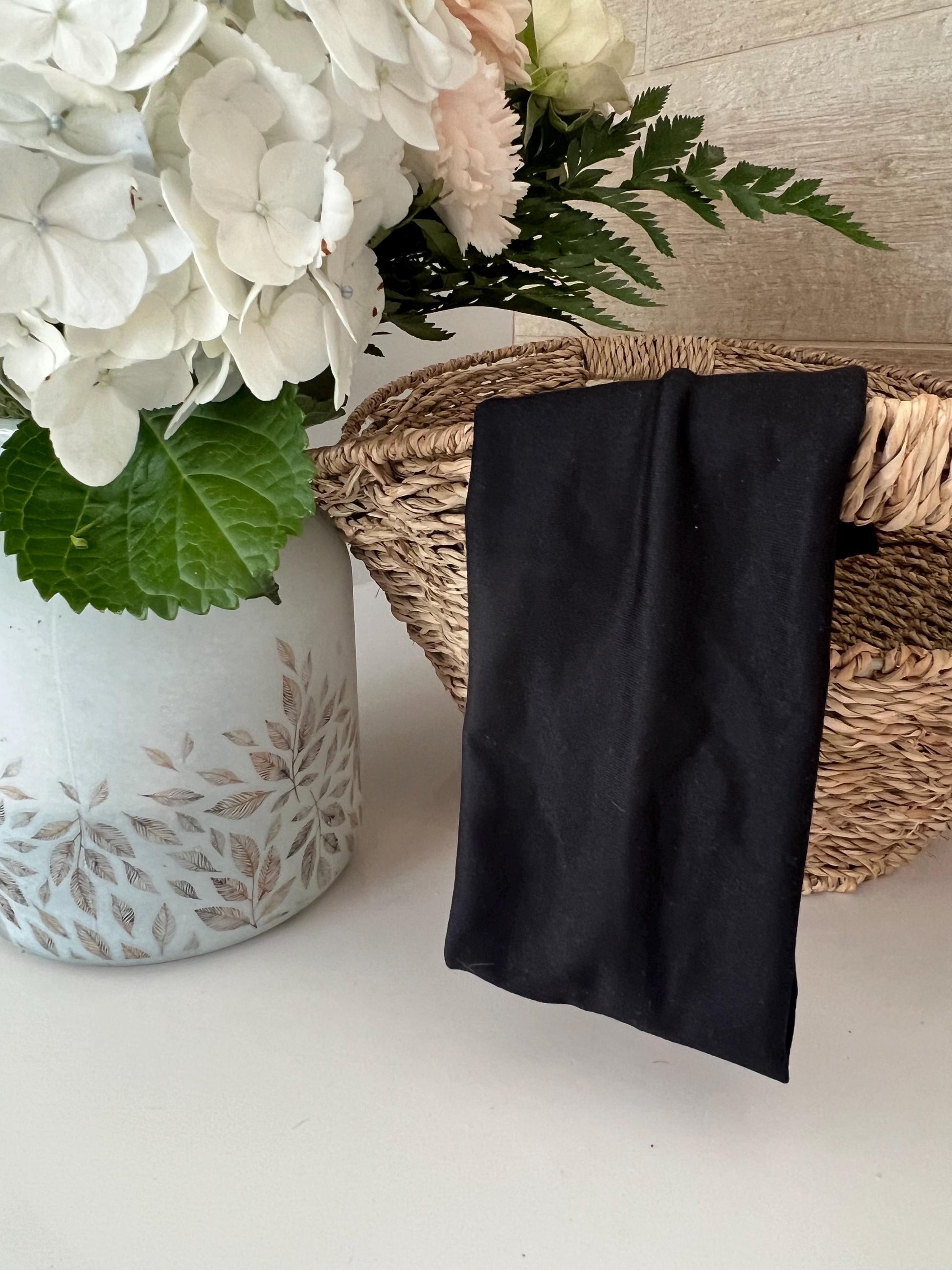 Twisted Knot Headband - Black Solid