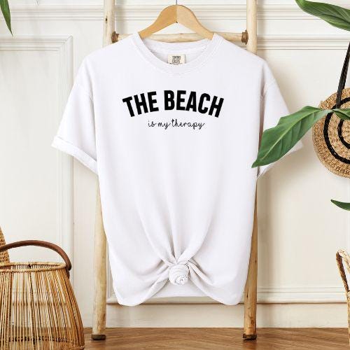 The Beach is My Therapy Tee Shirt, Trendy Tee Shirt, Comfort Colors Tee Shirt, Women’s Gift Tee,
