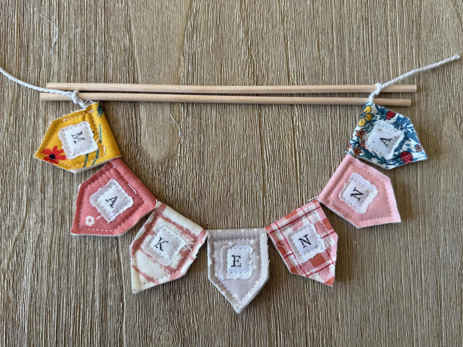 Personalized Floral Cake Topper Bunting: Handmade Birthday Party Decoration
