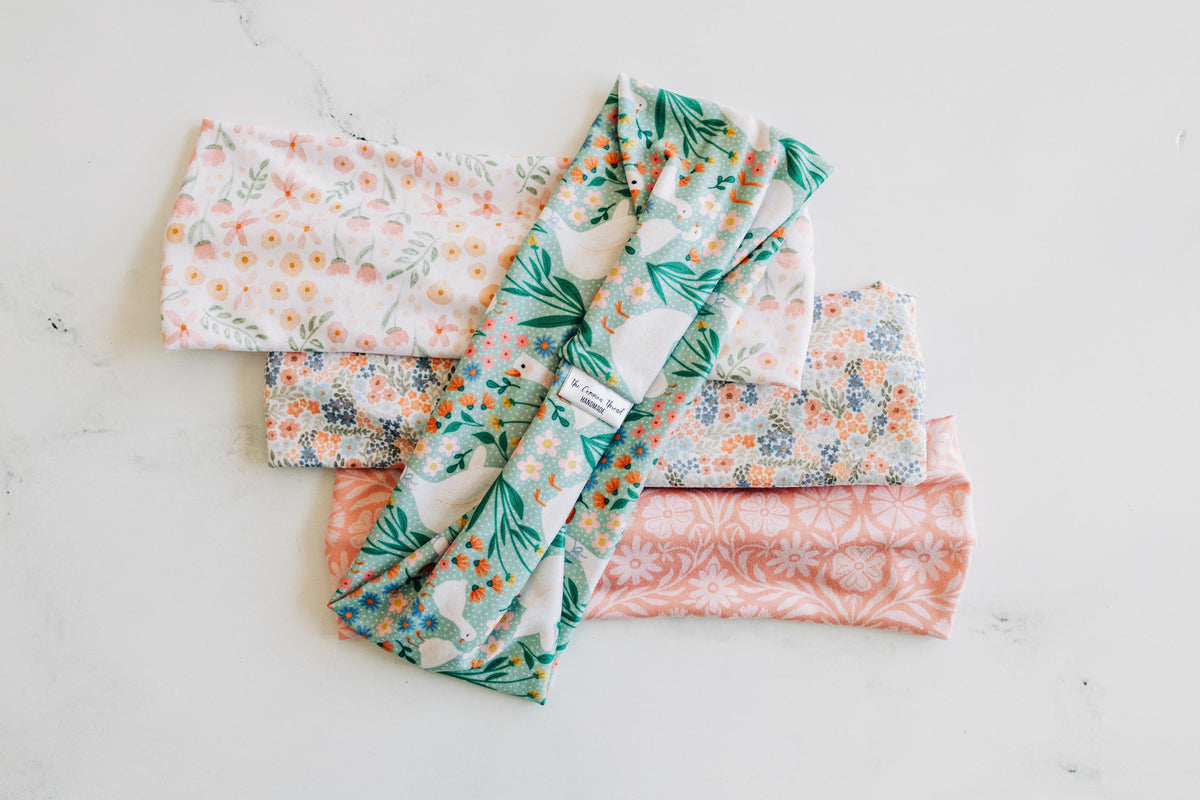 Beige Leaf - Spring Headband Collection 2026, Buttery-Soft, Stretchy Headbands for Women and Girls, Headbands for Nurses and Teachers