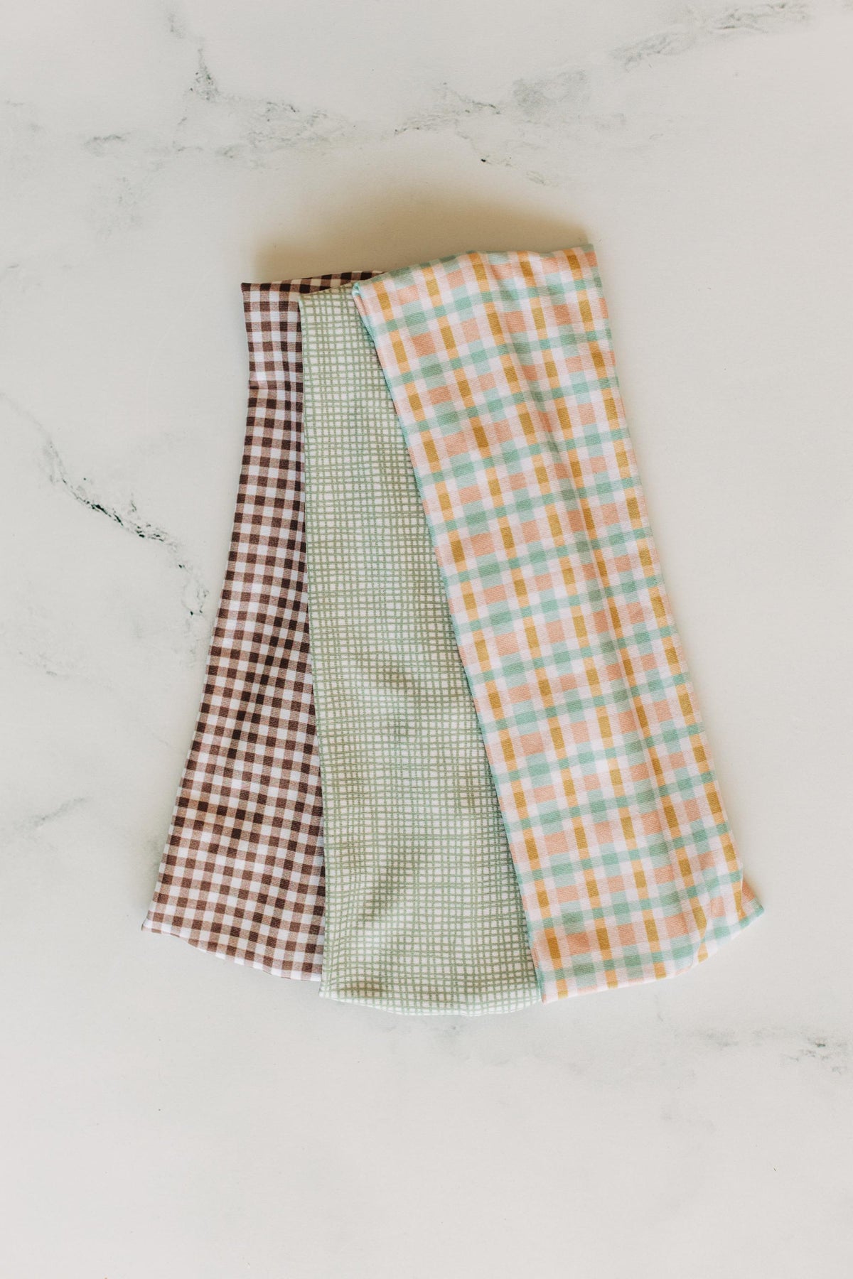Brown Gingham - Spring Headband Collection 2026, Buttery-Soft, Stretchy Headbands for Women and Girls, Headbands for Nurses and Teachers