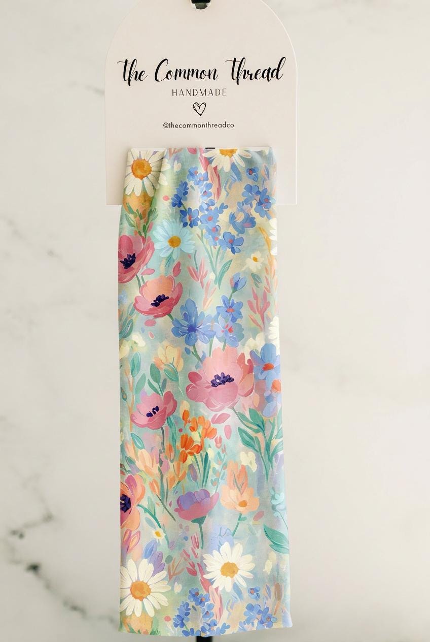 Watercolor Spring - Spring Headband Collection 2026, Buttery-Soft, Stretchy Headbands for Women and Girls, Headbands for Nurses and Teachers